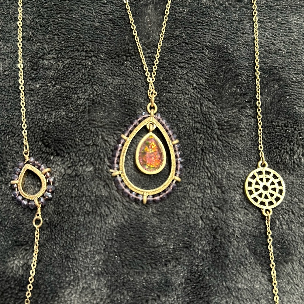 Jbloom necklaces. Can be worn together or separately..